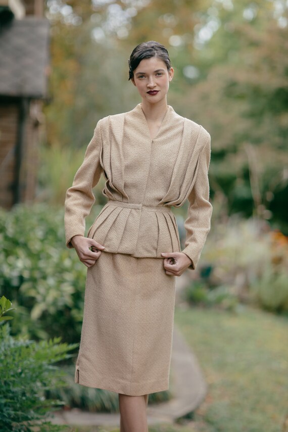 1940s structured Lilli Ann of NY neutral wool ski… - image 3