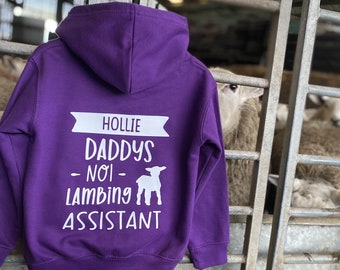 Personalised Kids Sheep 'Mummy Or Daddy's No1 Lambing Assistant' Farming Farmer