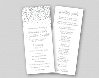 floral wedding program template boho wedding ceremony etsy