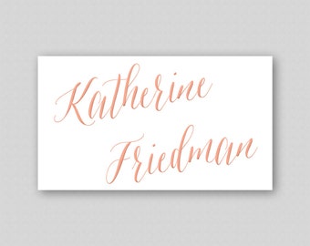 25 Blank Place Cards, Blank Wedding Place Cards, Rose Gold Place Cards, Rose Gold Heart Place ...