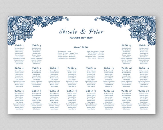 Wedding Guest List Chart