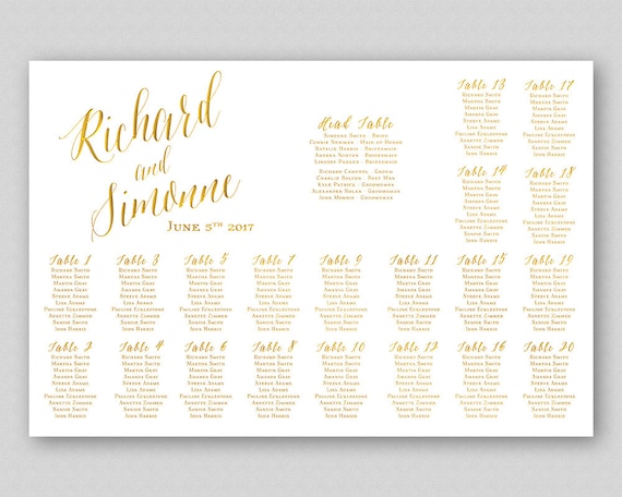 Wedding Seating Chart Poster Board