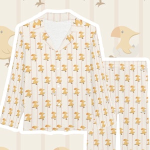 Chocobo Pajama Set - Like the in-game item, just for you - cute original art of the chocobo chick from FF14 on PJs for kids and adults