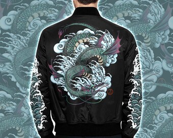 FF14 Leviathan Lord of the Whorl Jacket - Original art inspired by FFXIV - a high quality quilted bomber jacket to show your love of games