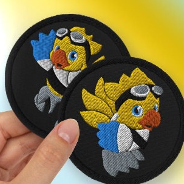 Alpha Embroidered Patches - for fans of Final Fantasy 14 - The cutest Garlond Ironworks member, Alpha the Chocobo