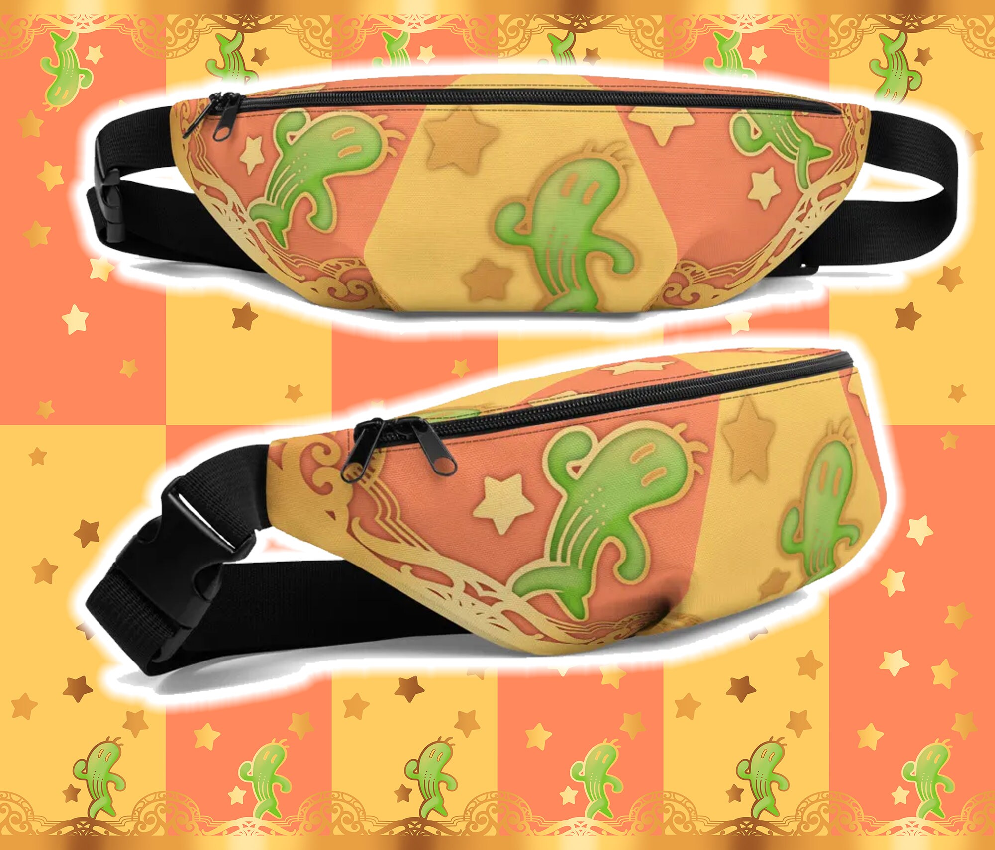 Gold Parasaucer Fanny Pack Hand Illustrated Waist Bag - Etsy India