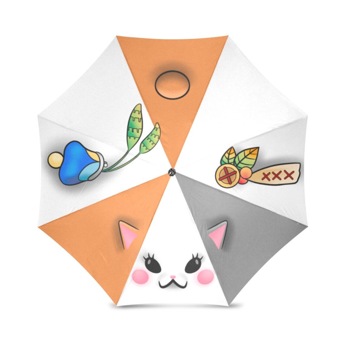 Fat Cat Umbrella Hand Illustrated Parasol Inspired by Final Etsy