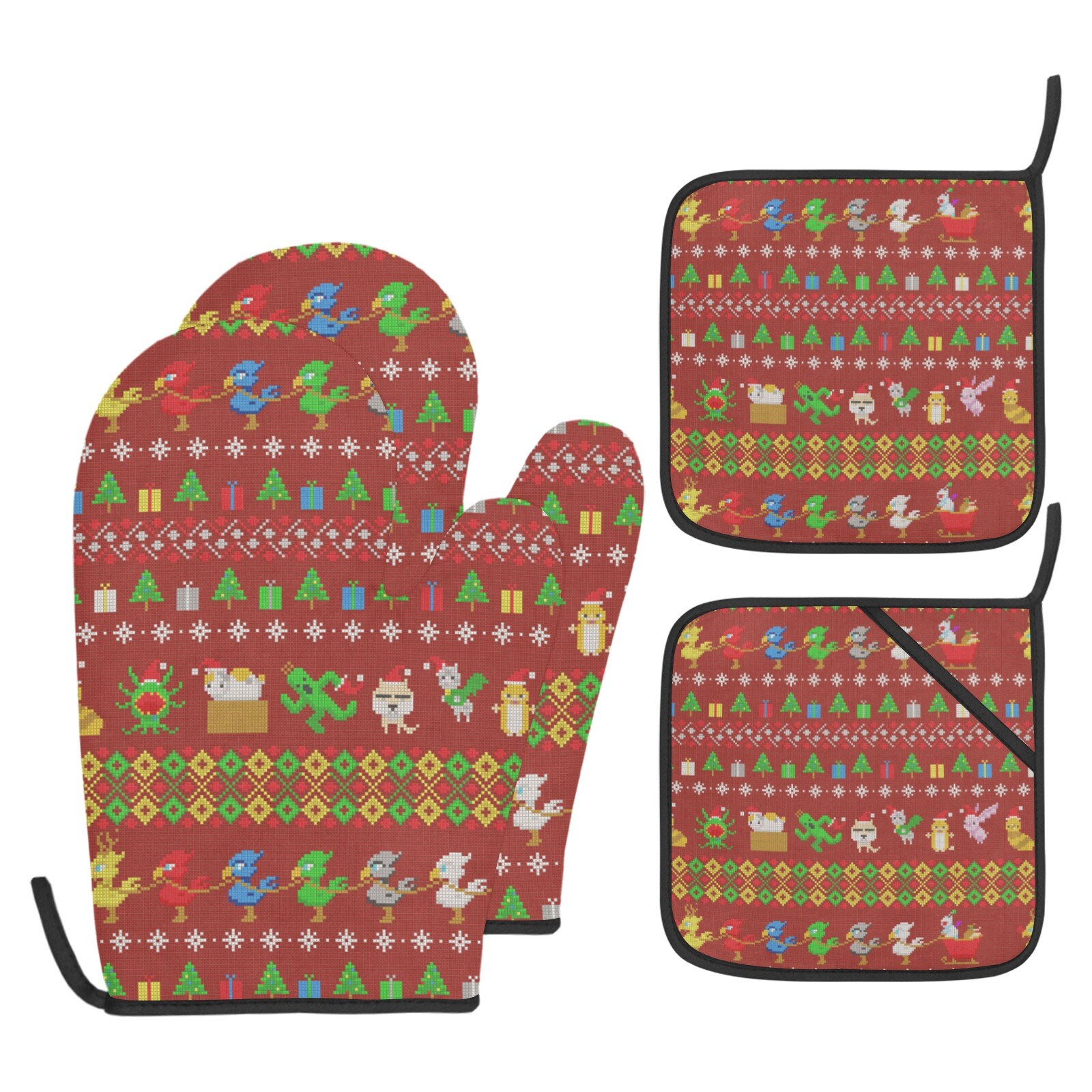 Merry Moogle-mas Oven Mitt & Pot Holder Set Ugly Christmas - Etsy