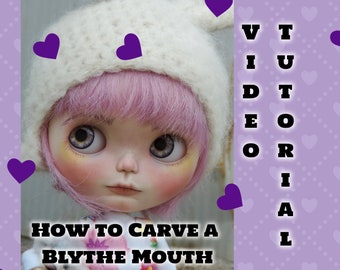Cómo tallar los labios en una muñeca Blythe personalizada Tutorial en video Blythe Muñecas Blythe personalizadas Tutorial para tallar la boca de Blythe