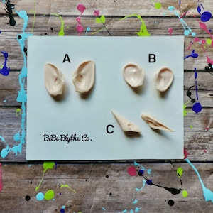 Elf Ears for Blythe, Custom Blythe Doll Ears, Doll Ears, Ears for a Blythe Doll, BeBe Blythe Co, Blythe Ear