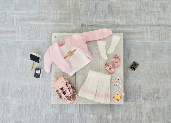 Back to School Preppy Girl Custom Blythe Outfit, Blythe tshirt, Blythe Shoes, Blythe Skirt, Blythe Socks, Pink Blythe, Blythe ABC's Shirt