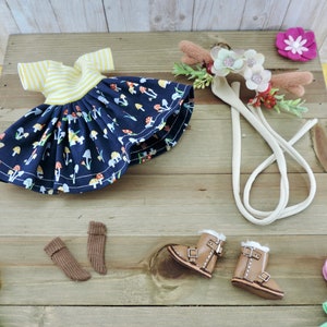 Custom Blythe Deer Mushroom Outfit, Blythe Shoes, Blythe Clothes, Blythe Socks, Blythe Hat, BeBe Blythe, Blythe Dolls, Clothing