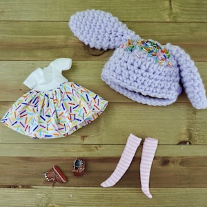 Custom Middie Blythe Outfit, Middie Blythe Schuhe, Middie Blythe Kleidung, Blythe Socken, Blythe Häschenmütze, BeBe Blythe, Blythe Puppen,