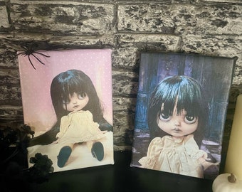 5x7x1 Custom Blythe Art Print by BeBe Blythe Co - Wrapped Canvas Wall Art - Blythe Doll Art - Ghost Art - Ghost Doll Art