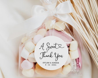 A Sweet Thank You Sticker, Sweet Favor Label, Wedding Favor Stickers, Custom Wedding Labels, Party Favors, Baby Shower Sticker, C014