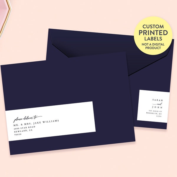 Printed Wrap Around Address Labels, Guest Address Labels, Wedding Address Label, Envelope Addressing, Mailing Labels, 10 Labels per set