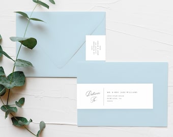 Printed Wrap Around Address Labels, Guest Address Labels, Modern Wedding Invitation Label, Envelope Addressing, Mailing Labels