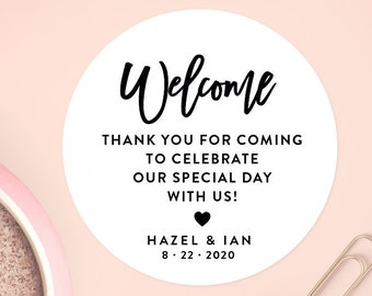 Custom Welcome Box Sticker Welcome Bag Stickers Thank You Sticker Personalized Wedding Favor Labels C019 Welcome Favor Stickers