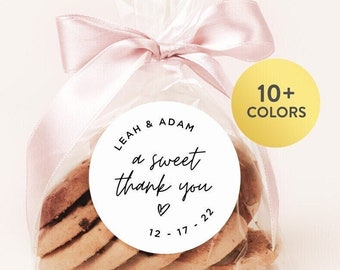 A Sweet Thank You Stickers, Gold Foil, Silver Foil, Wedding Stickers, Round Personalized Sticker, Shower Stickers, Sweet Favor Labels