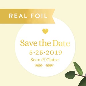 Save the Date Stickers, Foil Stickers, Wedding Favors, Wedding Stickers, Wedding Invitation Seals, Save the Date Labels, Envelope Seal, C015