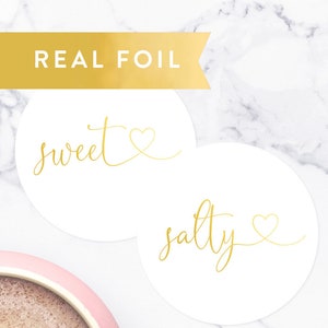 Sweet Salty Stickers, Wedding Favor Stickers, Sweet Treat, Salty Snack, Shower Favors, Wedding Welcome Sticker, Wedding Bag Label