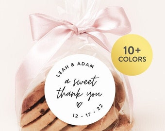 A Sweet Thank You Stickers, Gold Foil, Silver Foil, Wedding Stickers, Round Personalized Sticker, Shower Stickers, Sweet Favor Labels, C032