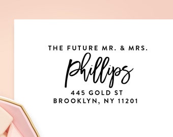 Future Mr and Mrs Address Labels, Clear Address Labels, Gold Address Label, Personalized Return Address Stickers, Wedding Invitation Labels