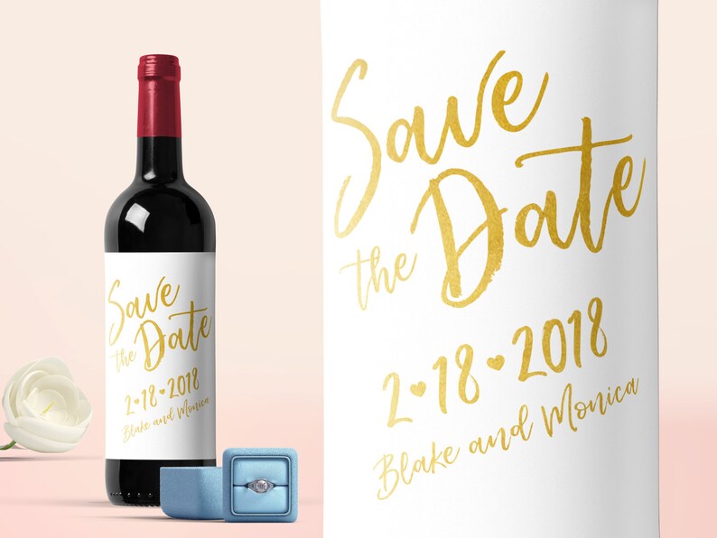 Save the Date Wine Label Custom Wine Label Wine for Etsy