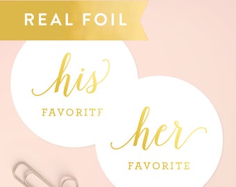 His Her Favorite Sticker, Wedding Favor Stickers, Shower Favors, His Favorite, Her Favorite, Candy Stickers, His Her Favorites, C020