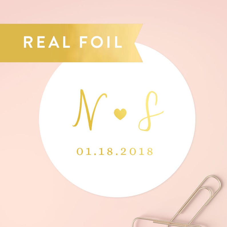 Initials Wedding Stickers Envelope Seals Initials Sticker Etsy