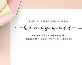 Return Address Labels for Wedding, Gold Foil Return Address Stickers, Clear Address Label, Envelope Seal, Save the Date Label,RSVP