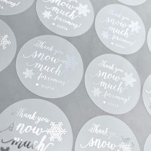 Baby It's Cold Outside Stickers for Favors, Winter Baby Shower Labels, Wedding Coffee Sticker, Silver Foil Stickers, Snowflake Label, C014 afbeelding 2