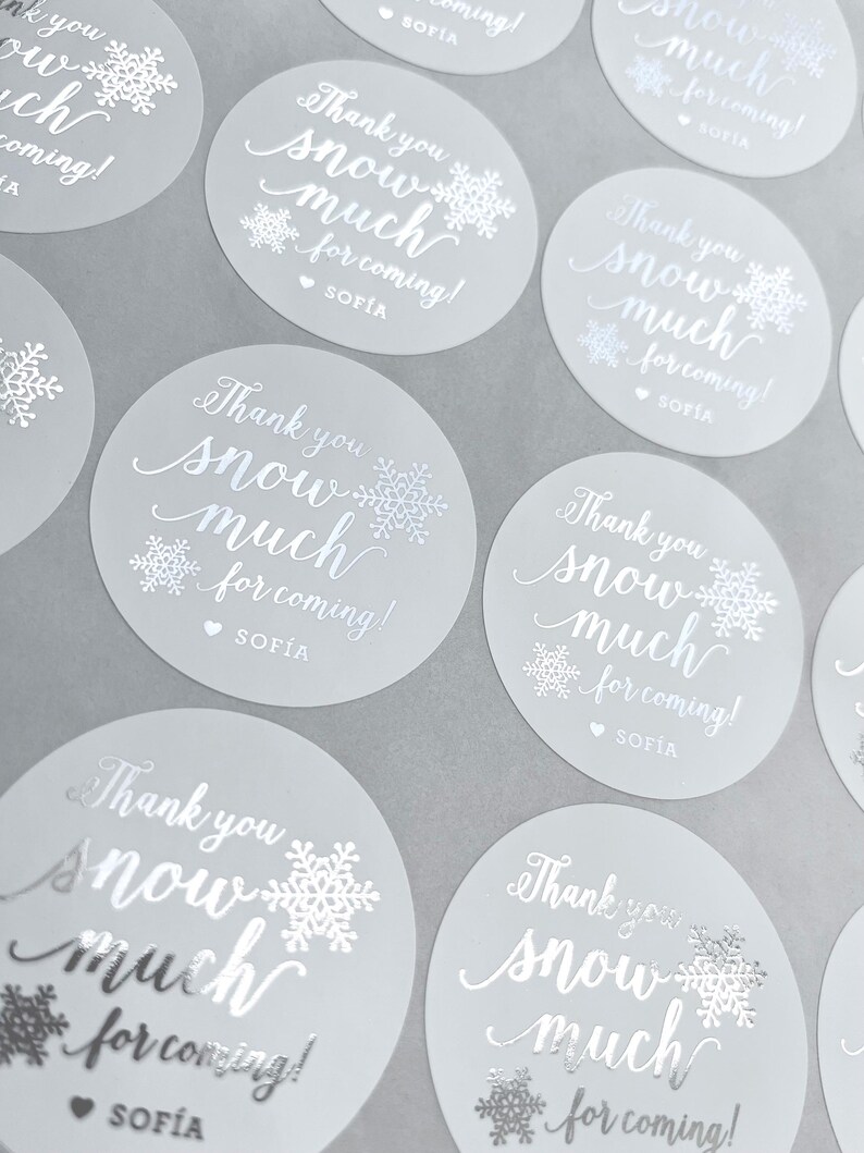 Baby It's Cold Outside Stickers for Favors, Winter Baby Shower Labels, Wedding Coffee Sticker, Silver Foil Stickers, Snowflake Label, C014 afbeelding 2