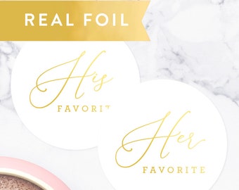 His Her Favorite Sticker, Wedding Favors Stickers, Shower Favors, His Favorite, Her Favorite, Candy Stickers, His Her Favorites