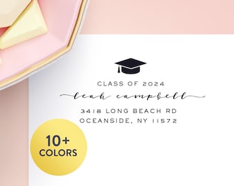 Graduation Address Labels, Graduation Return Address Labels, Clear Address Labels for Graduation, Graduation Invitation, Gold Address Labels