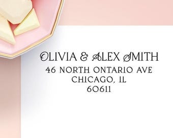 Wedding Return Address Labels, Gold Foil Clear Stickers, Personalized Mailing Labels for Invitations, Envelopes & Stationery