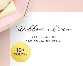 Return Address Labels, Clear Address Labels, Gold Foil Return Labels, Calligraphy Return Address Stickers, Wedding Address Label
