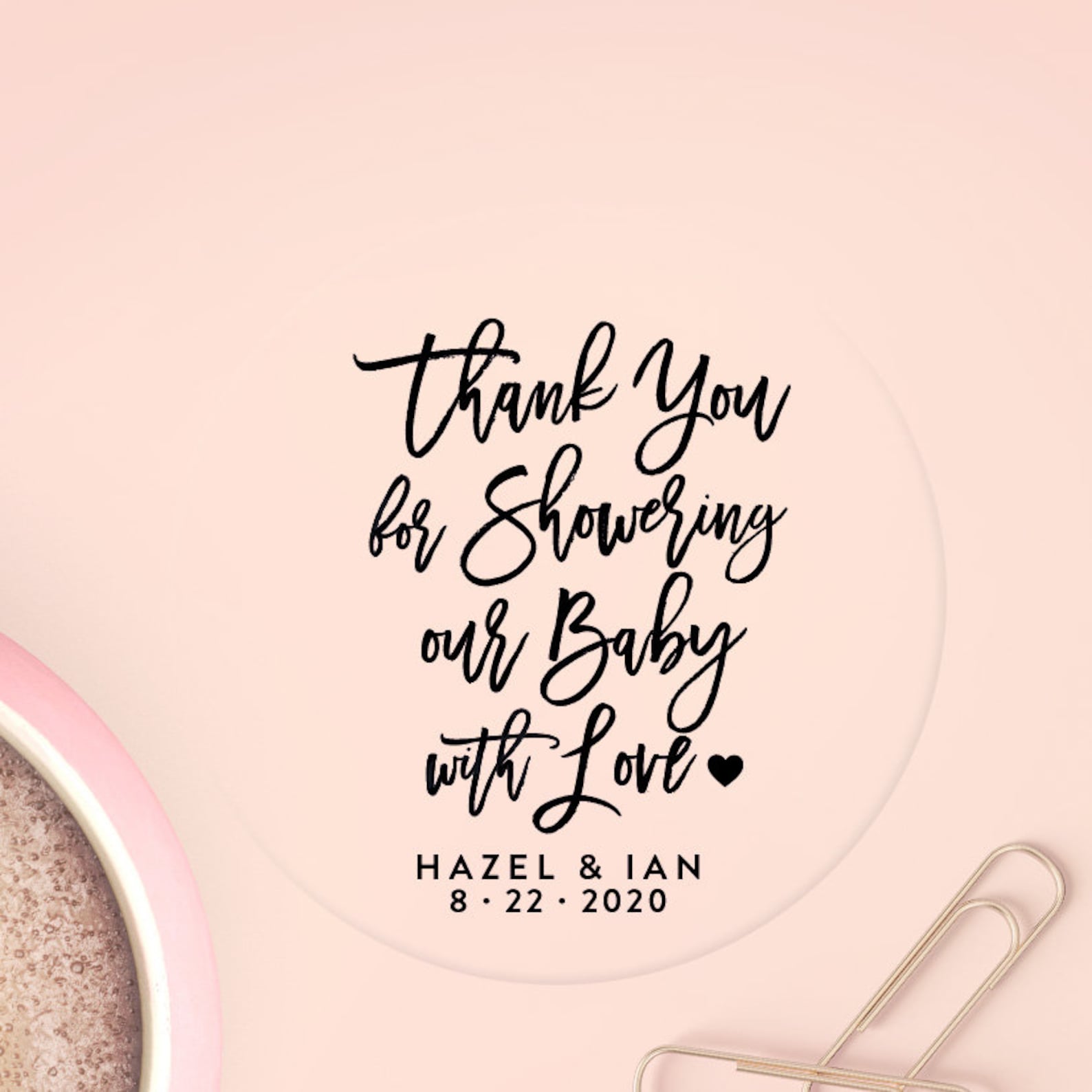 Thank You for Showering Our Baby With Love Sticker Baby Etsy