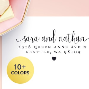 Custom Return Address Labels – Wedding Envelope Stickers with Couples&#39; Names, Calligraphy Personalized for Invitations & Mail in Gold Foil