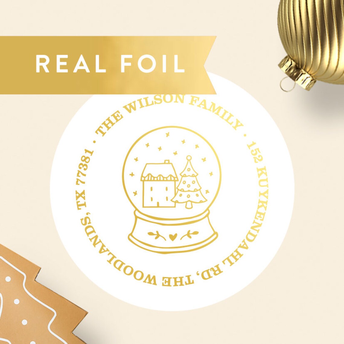 Gold Christmas Address Labels Gold Foil Holidays Address Etsy