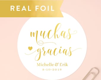 Muchas Gracias Stickers, Gracias Favor, Birthday Fiesta Tags Stickers, Gracias Gift Tags, Wedding Favor Stickers, Favor Thank You Labels