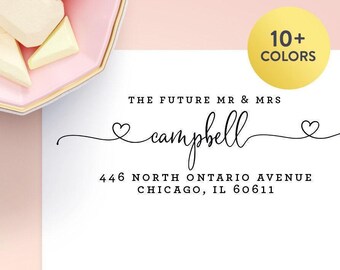 Future Mr. and Mrs. Return Address Labels, Clear Address Label, Gold Foil Stickers, Mailing Labels, Personalized Address Label for Wedding