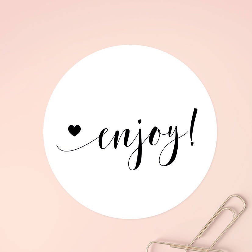 Enjoy Sticker Example Gold Foil Enjoy Stickers Wedding Favor Stickers Wedding - Etsy