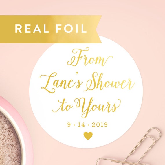 Bridal Shower Sticker From My Shower to Yours Stickers Gold - Etsy