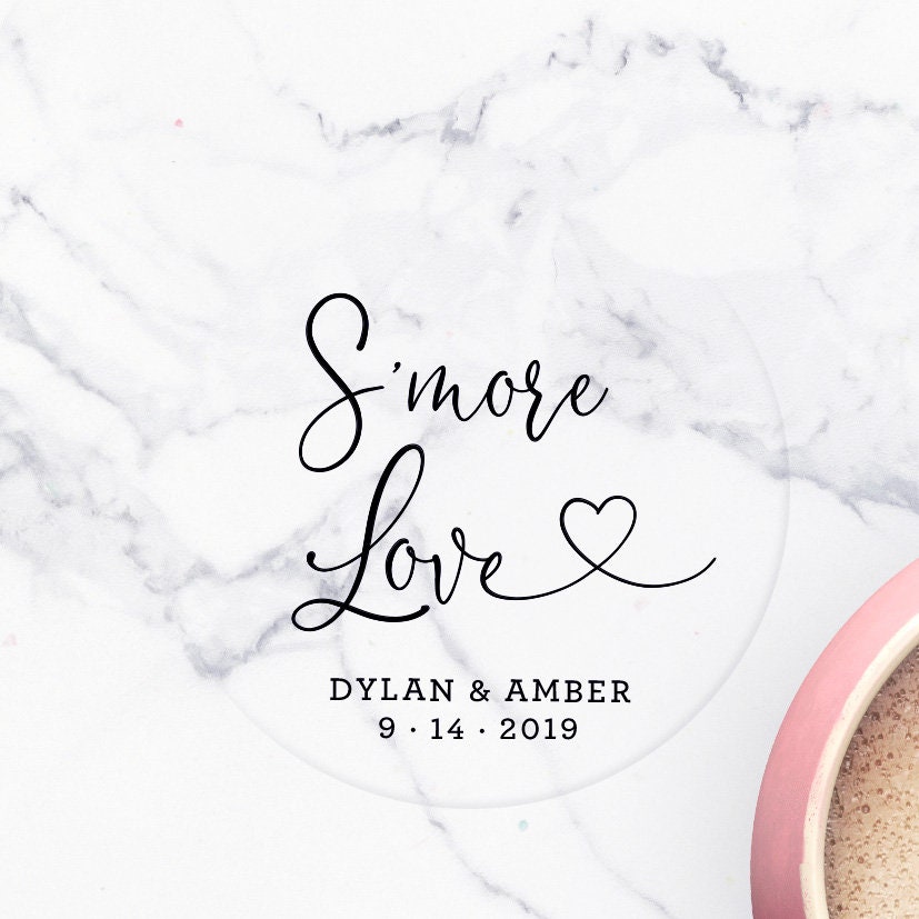 Smore Love Tags Sticker Smore Wedding Favor Stickers Smore | Etsy