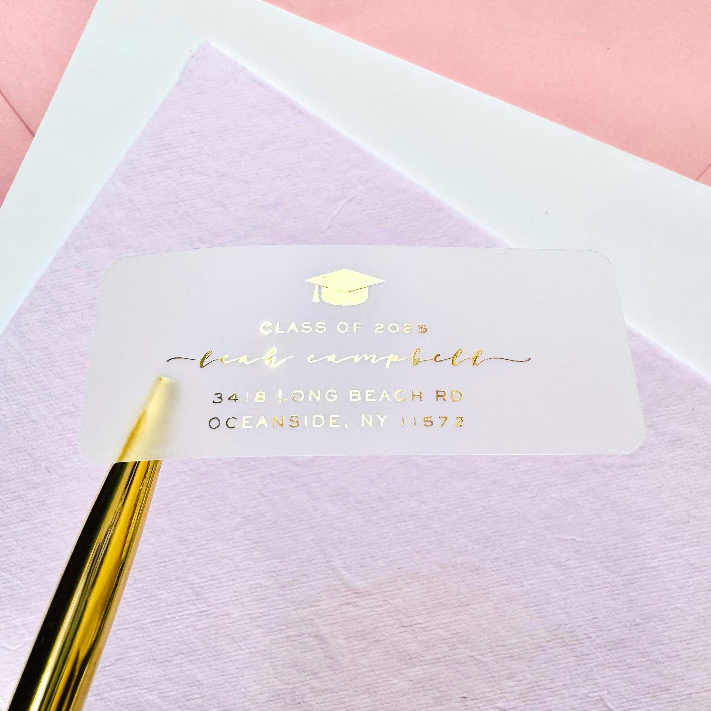 Graduation Music Address Labels Graduation Return Address Labels, Clear Address Labels for Graduation ...