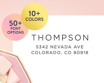 Minimalist Return Address Labels, Clear Address Label, Custom Wedding Address Labels, Gold Foil Address Stickers, Personalized Address Label