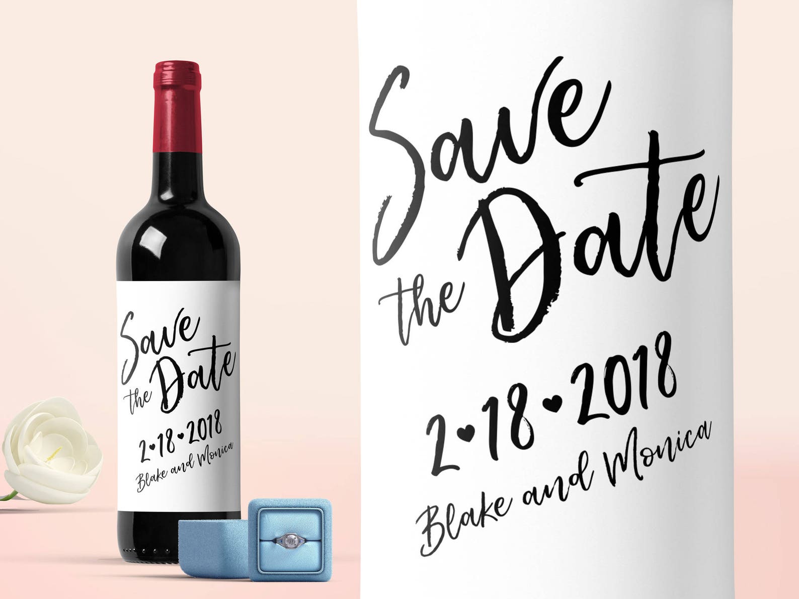 Save the Date Wine Label Custom Wine Label Wine for Etsy