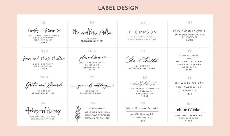 Guest Address Labels, Guest List Address Labels, Wedding Address Labels 4x2, Custom Clear Wedding Label, Wedding Invitation Address image 4