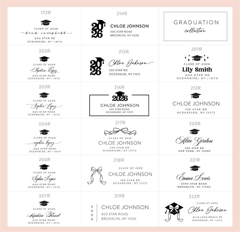 Graduation Musicaddress Labels Graduation Return Address Labels With Bow, Clear Address Labels for ...